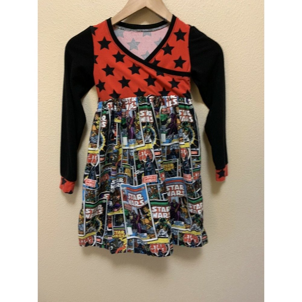 Star Wars Dress Size 6/7 USA Mama Joey’s Boutique Unique Comic Book Print Cute
